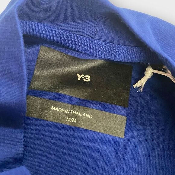 Adidas Y-3 Blue Mock Neck Long Sleeved Logo Tee IB4775 Mens Size Medium New (b) - Picture 7 of 9